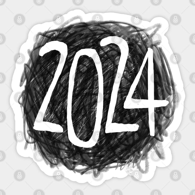 New Year 2024 Sticker by badlydrawnbabe